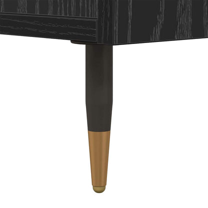 Armadio da Notte con cassetto Rovere Nero 40 x 35 x 47,5 cm