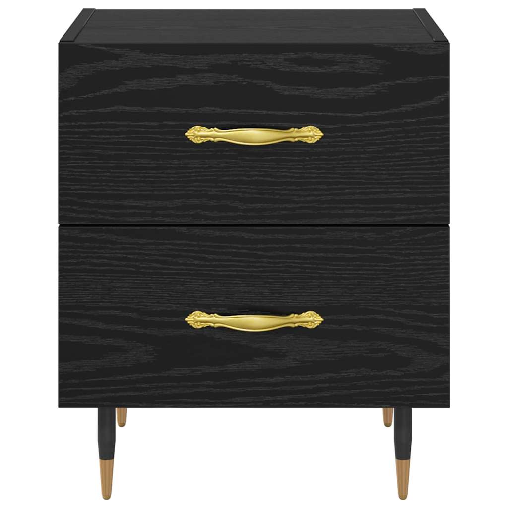 Armadio da Notte con cassetto Rovere Nero 40 x 35 x 47,5 cm | homemem39
