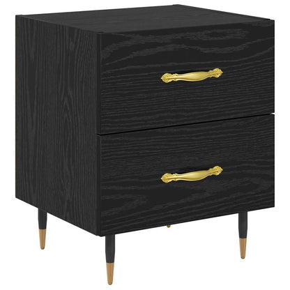 Armadio da Notte 2 pcs Rovere Nero 40 x 35 x 47,5 cm | homemem39