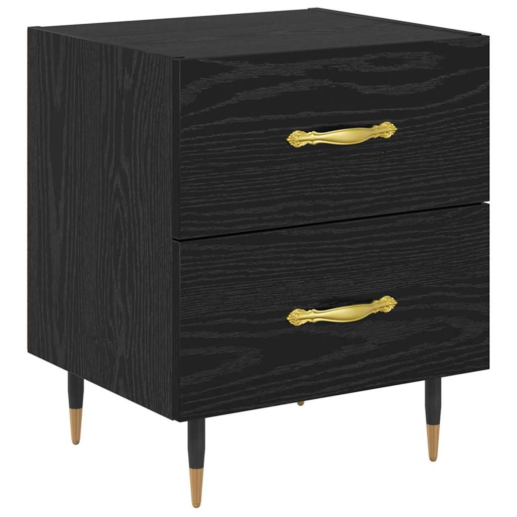 Armadio da Notte 2 pcs Rovere Nero 40 x 35 x 47,5 cm