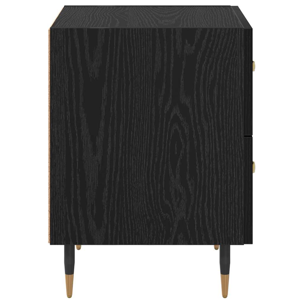 Armadio da Notte 2 pcs Rovere Nero 40 x 35 x 47,5 cm | homemem39