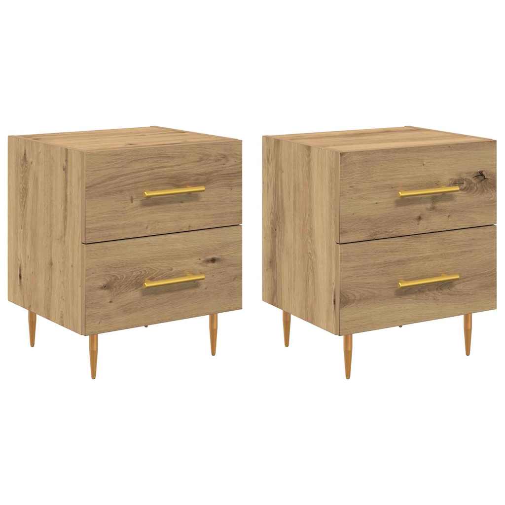 Armadio da Notte 2 pcs Rovere artigianale 40 x 35 x 47,5 cm | homemem39