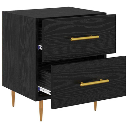 Armadio da Notte con cassetto Rovere Nero 40 x 35 x 47,5 cm | homemem39