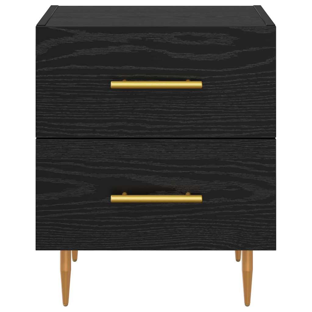 Armadio da Notte con cassetto Rovere Nero 40 x 35 x 47,5 cm | homemem39