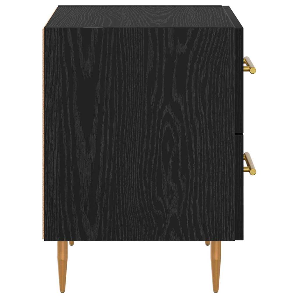 Armadio da Notte con cassetto Rovere Nero 40 x 35 x 47,5 cm | homemem39