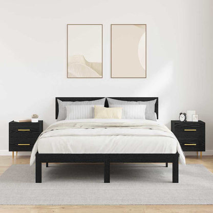 Armadio da Notte 2 pcs Rovere Nero 40 x 35 x 47,5 cm