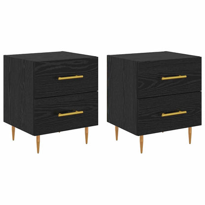 Armadio da Notte 2 pcs Rovere Nero 40 x 35 x 47,5 cm