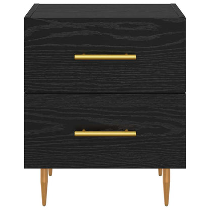 Armadio da Notte 2 pcs Rovere Nero 40 x 35 x 47,5 cm