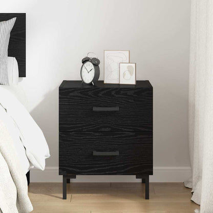 Armadio da Notte con cassetto Rovere Nero 40 x 35 x 47,5 cm | homemem39