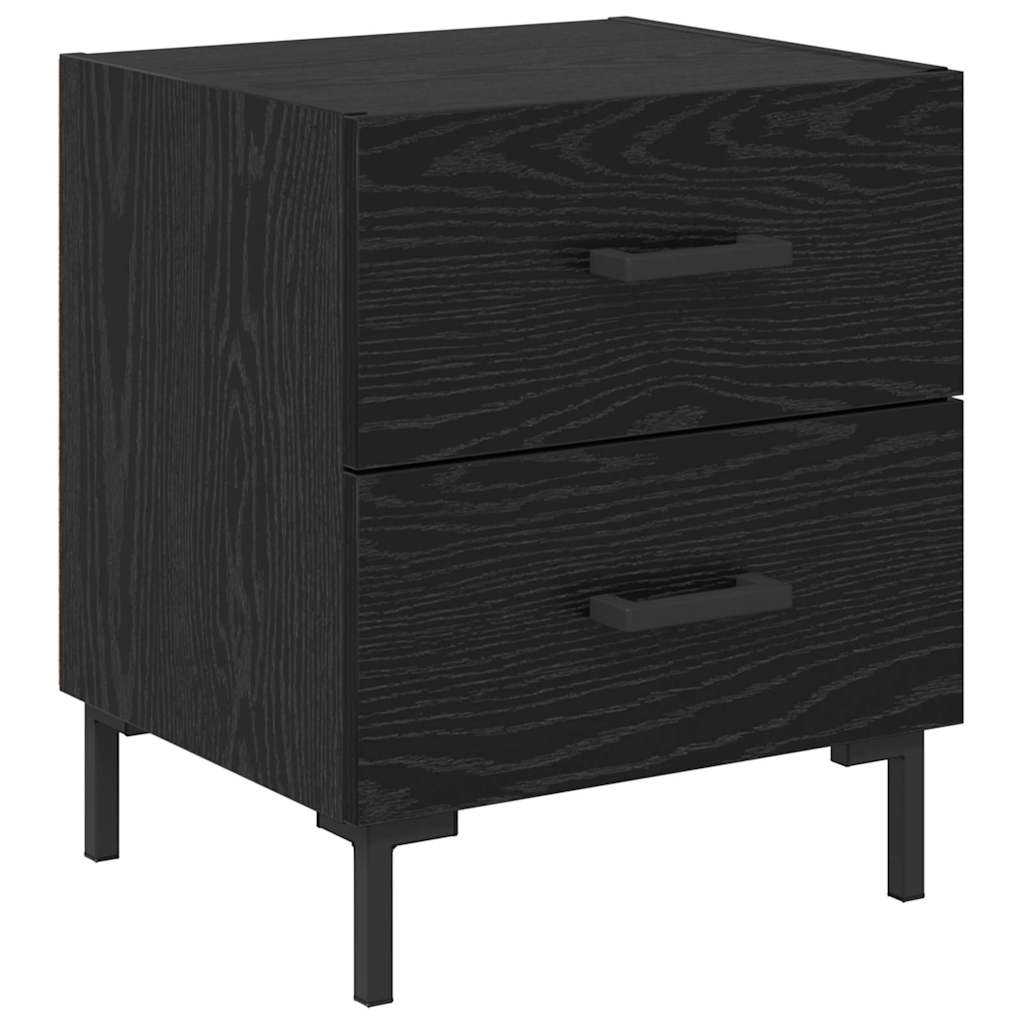 Armadio da Notte con cassetto Rovere Nero 40 x 35 x 47,5 cm | homemem39