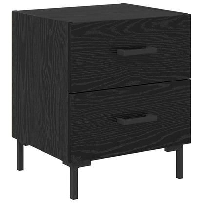 Armadio da Notte con cassetto Rovere Nero 40 x 35 x 47,5 cm | homemem39