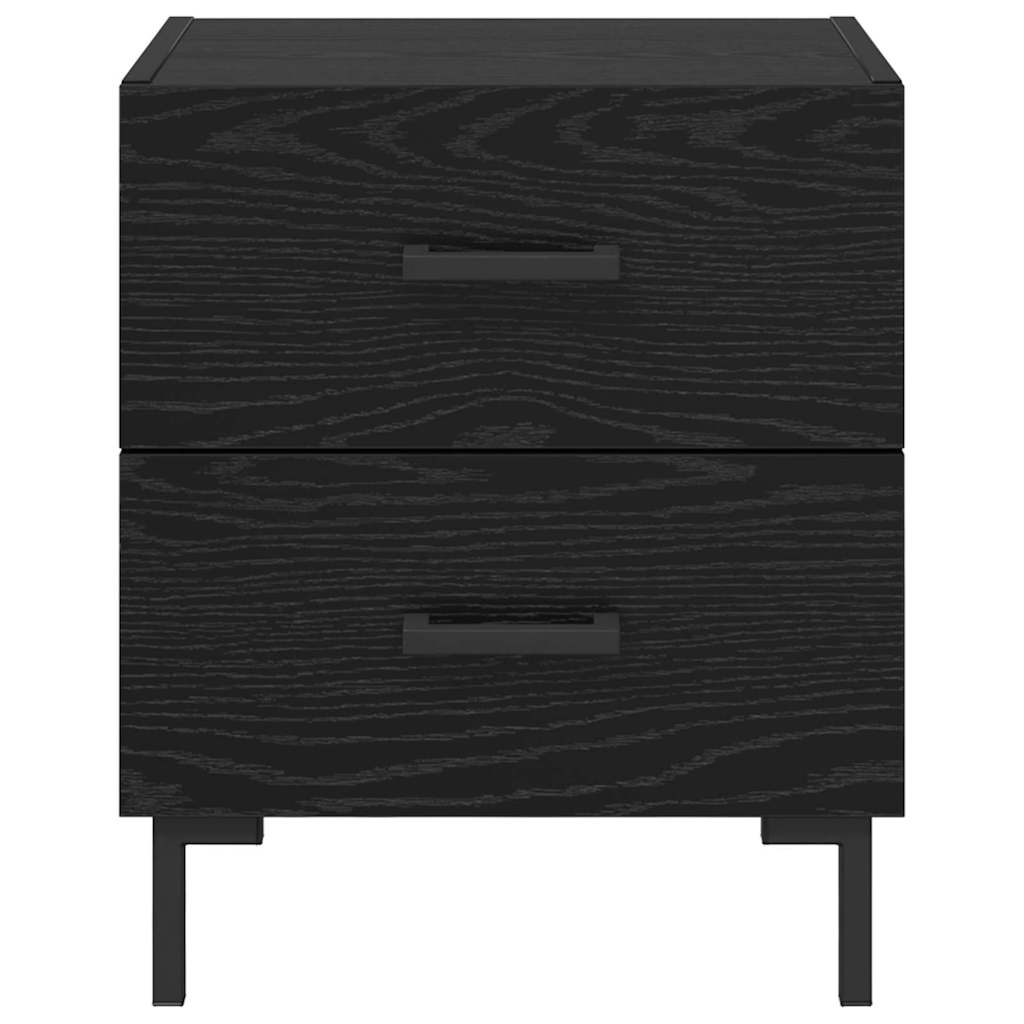 Armadio da Notte con cassetto Rovere Nero 40 x 35 x 47,5 cm | homemem39