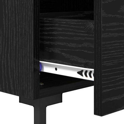 Armadio da Notte 2 pcs Rovere Nero 40 x 35 x 47,5 cm | homemem39