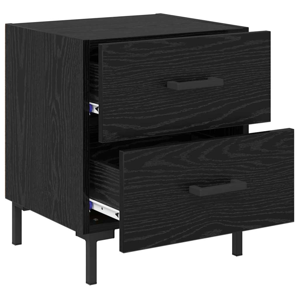 Armadio da Notte 2 pcs Rovere Nero 40 x 35 x 47,5 cm