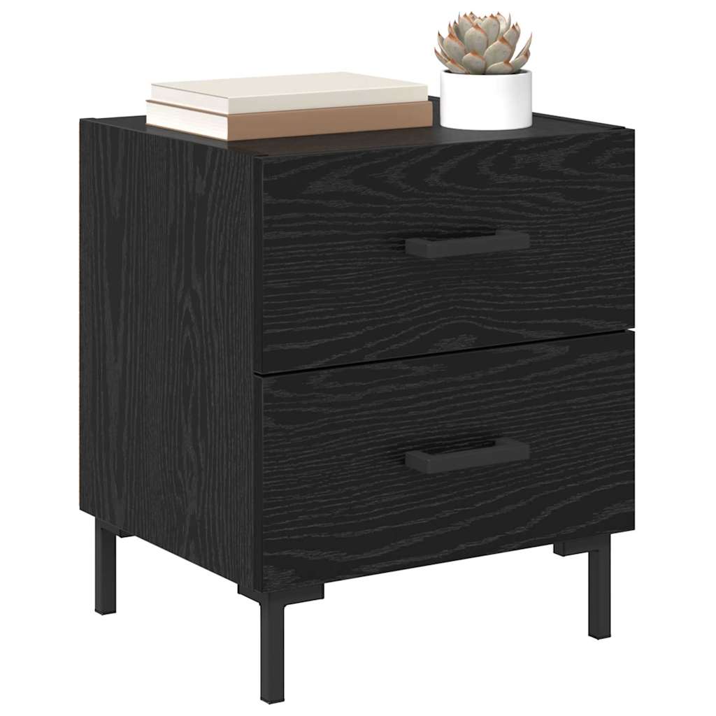 Armadio da Notte 2 pcs Rovere Nero 40 x 35 x 47,5 cm