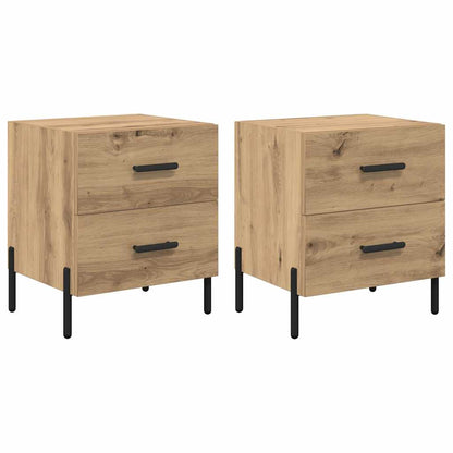 Armadio da Notte 2 pcs Rovere artigianale 40 x 35 x 47,5 cm