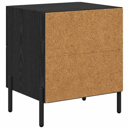 Armadio da Notte con cassetto Rovere Nero 40 x 35 x 47,5 cm | homemem39