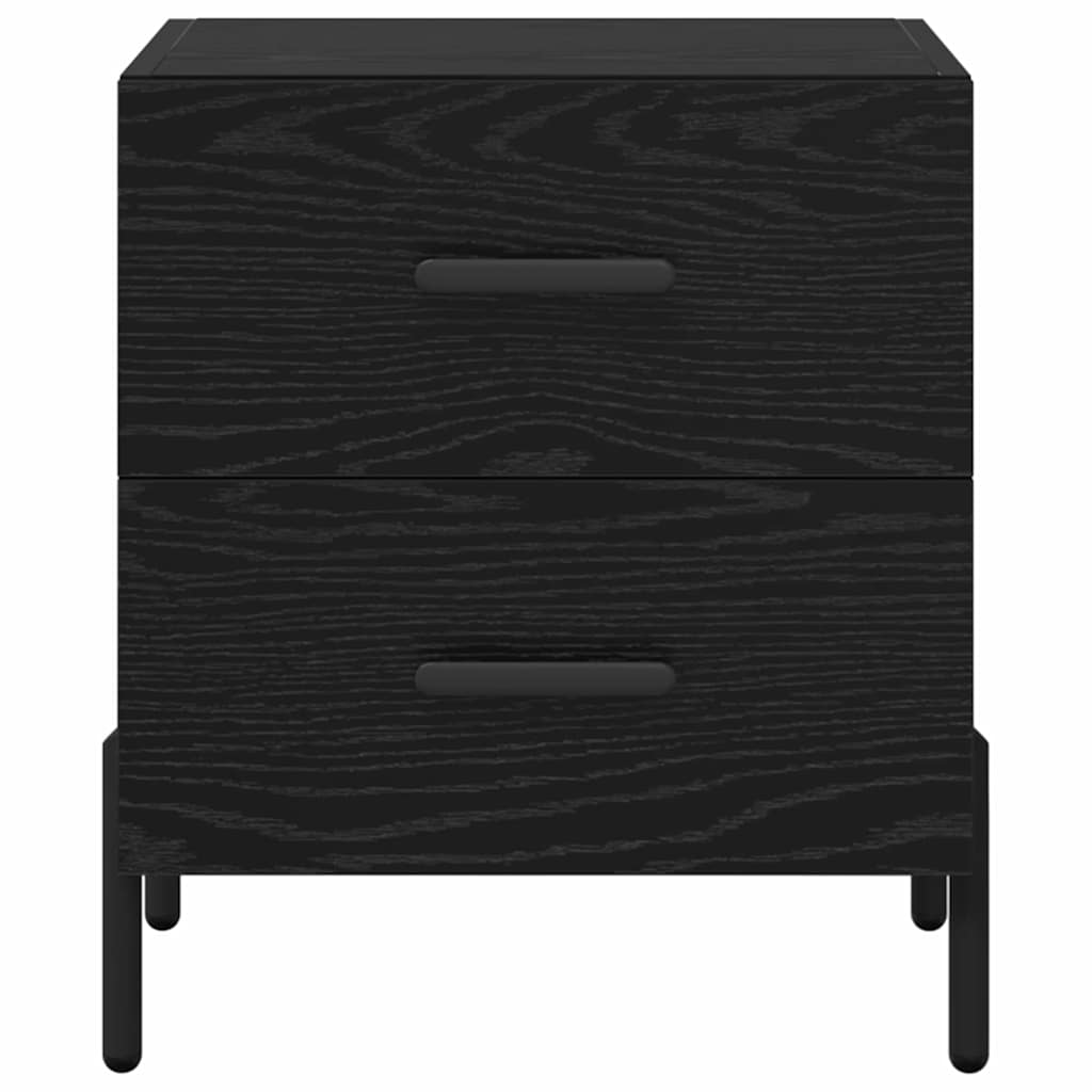 Armadio da Notte con cassetto Rovere Nero 40 x 35 x 47,5 cm | homemem39