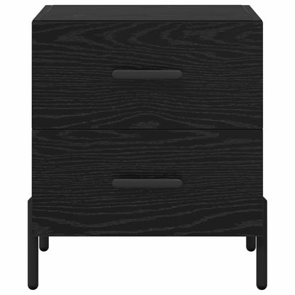 Armadio da Notte con cassetto Rovere Nero 40 x 35 x 47,5 cm