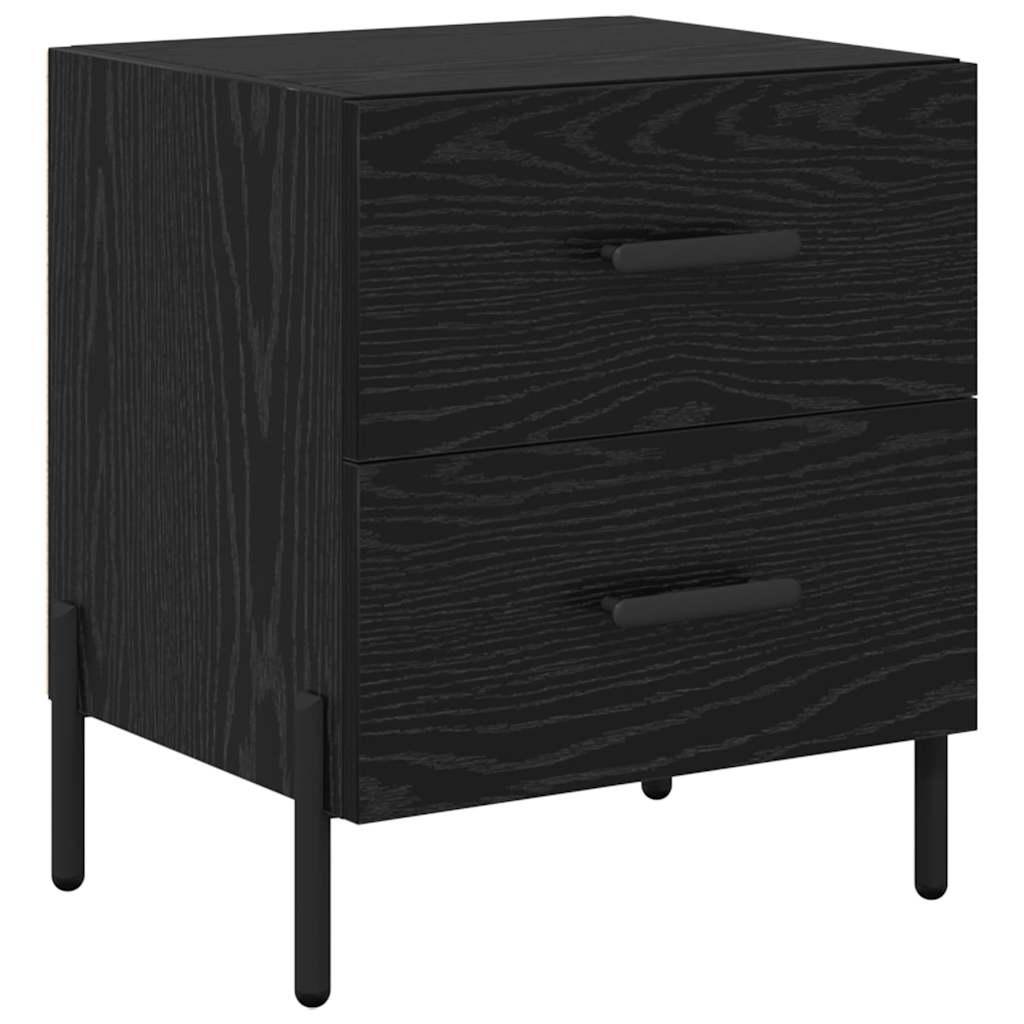 Armadio da Notte 2 pcs Rovere Nero 40 x 35 x 47,5 cm | homemem39
