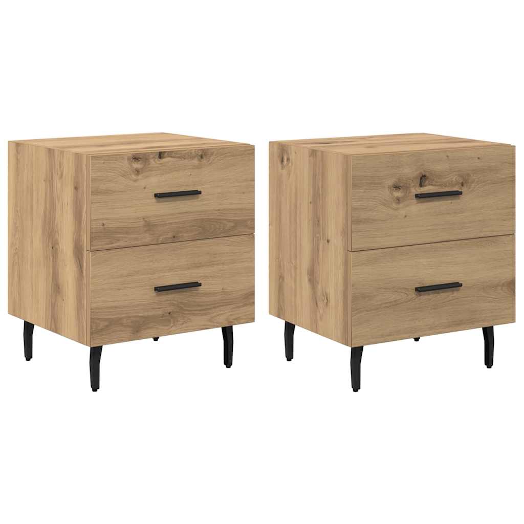 Armadio da Notte 2 pcs Rovere artigianale 40 x 35 x 47,5 cm | homemem39