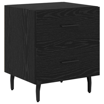 Armadio da Notte con cassetto Rovere Nero 40 x 35 x 47,5 cm | homemem39