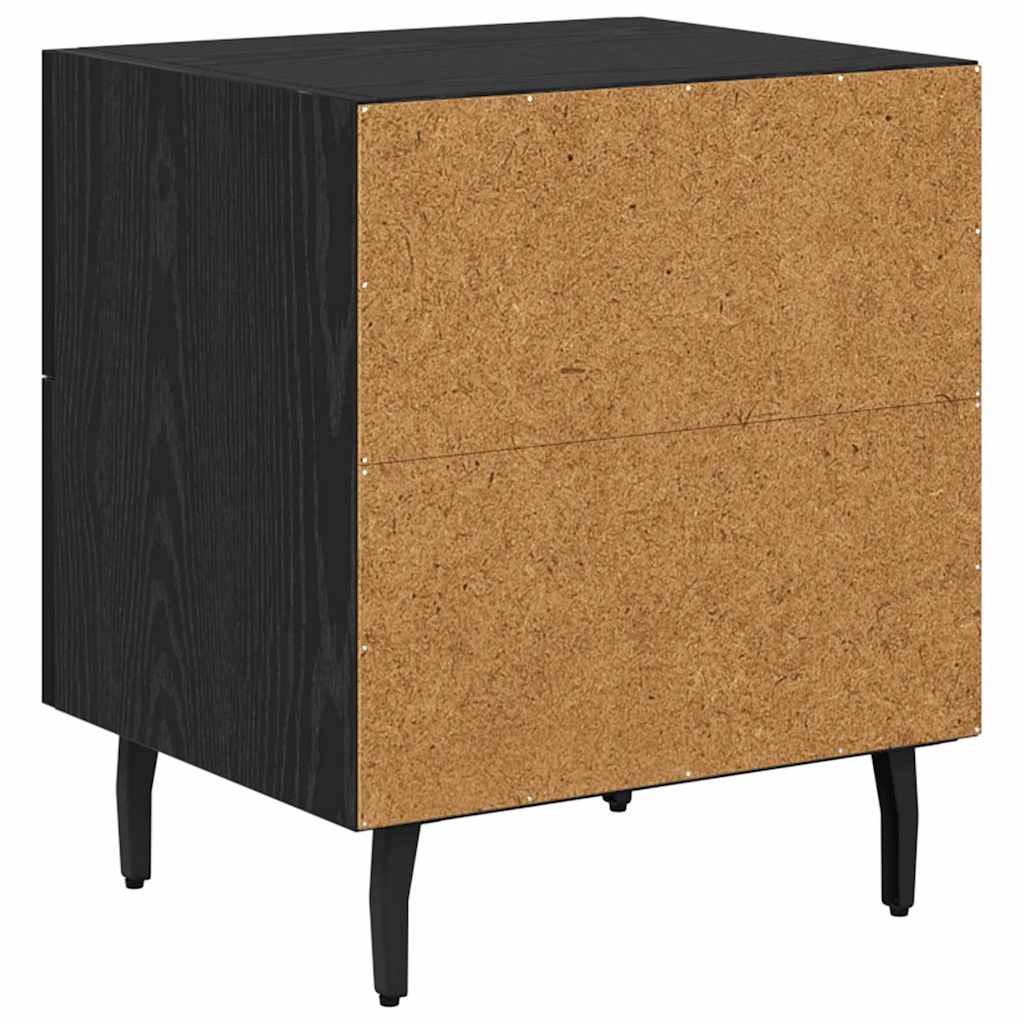 Armadio da Notte con cassetto Rovere Nero 40 x 35 x 47,5 cm | homemem39