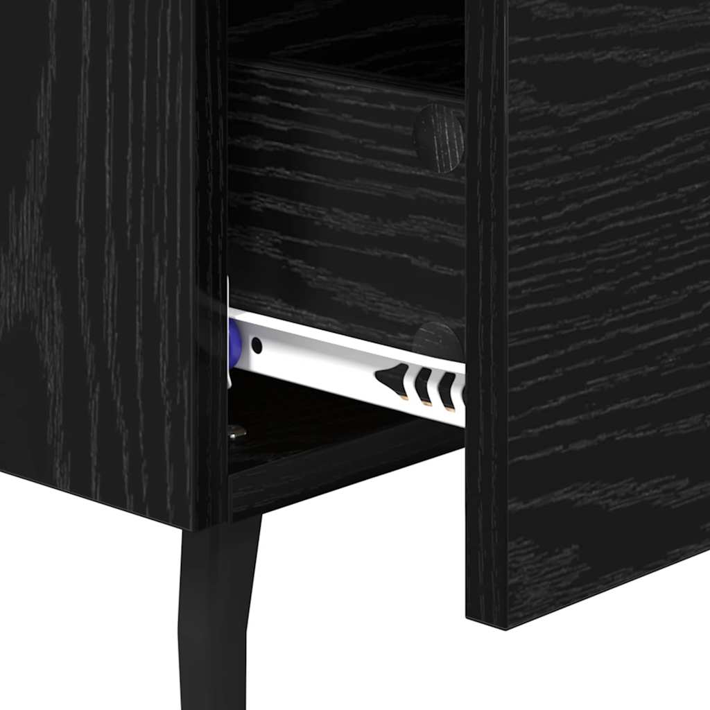 Armadio da Notte 2 pcs Rovere Nero 40 x 35 x 47,5 cm | homemem39