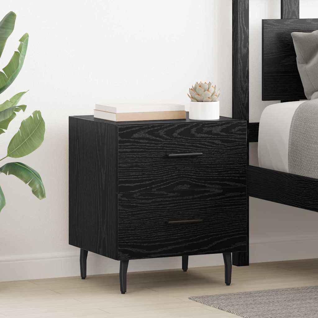 Armadio da Notte 2 pcs Rovere Nero 40 x 35 x 47,5 cm