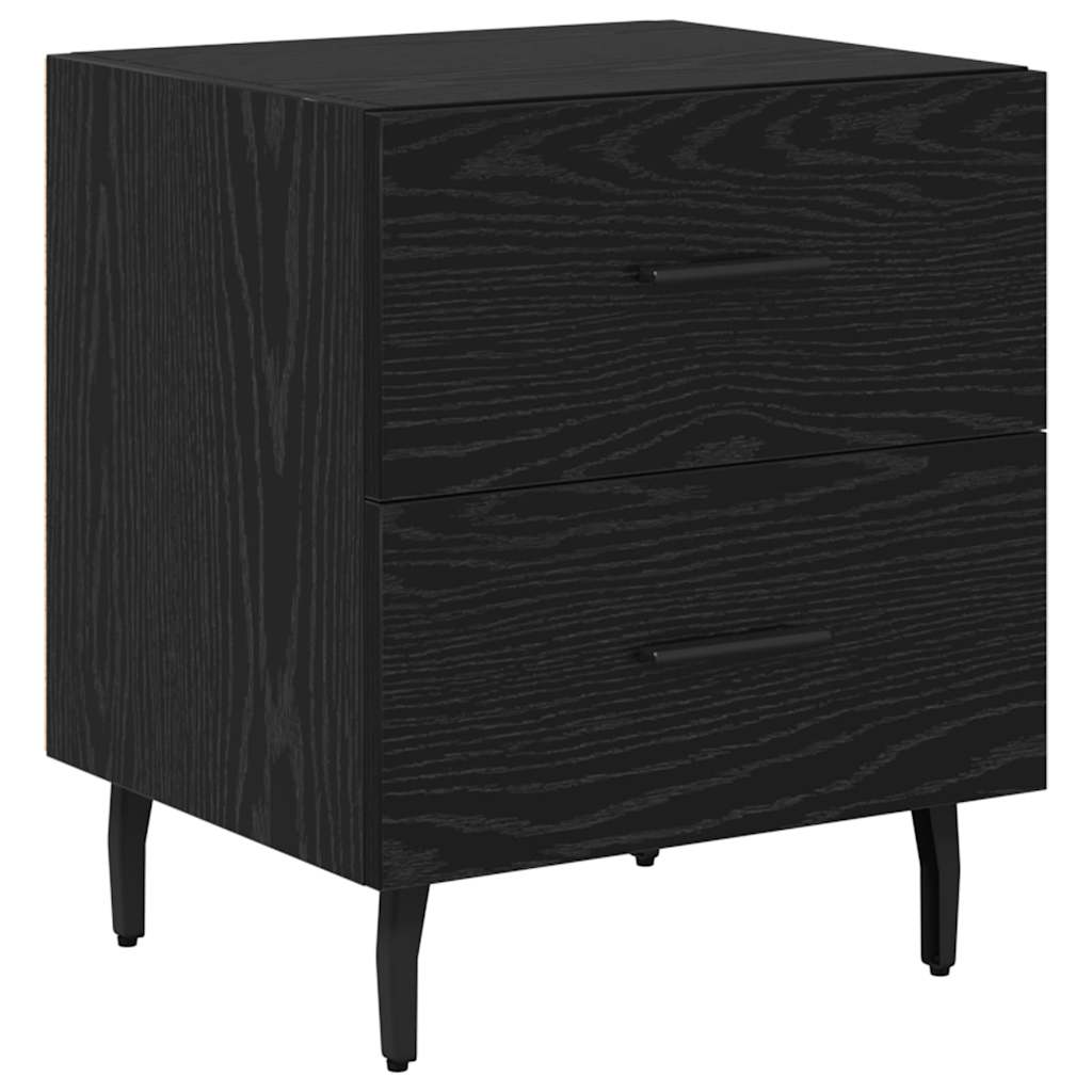 Armadio da Notte 2 pcs Rovere Nero 40 x 35 x 47,5 cm | homemem39