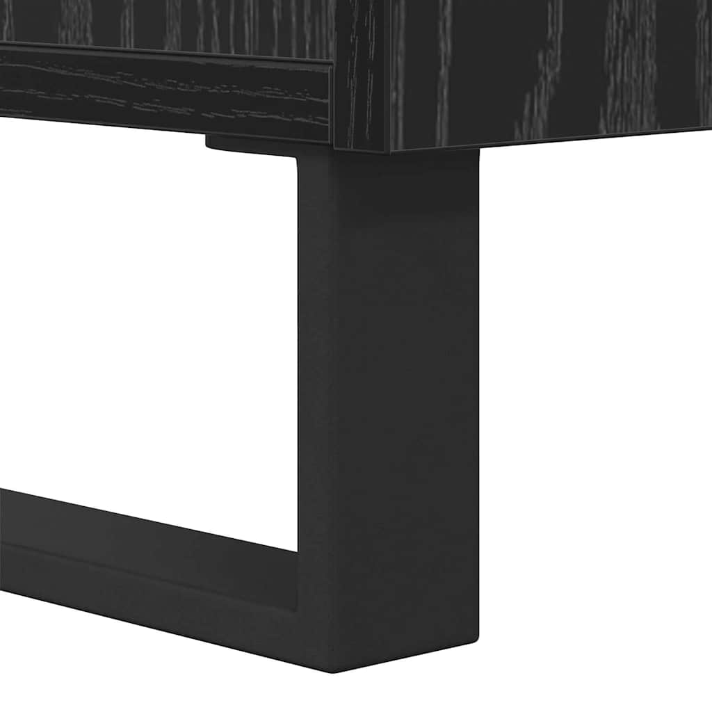 Armadio da Notte con cassetto Rovere Nero 40 x 35 x 47,5 cm