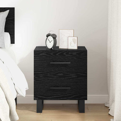 Armadio da Notte con cassetto Rovere Nero 40 x 35 x 47,5 cm | homemem39