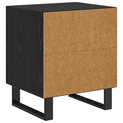 Armadio da Notte con cassetto Rovere Nero 40 x 35 x 47,5 cm | homemem39