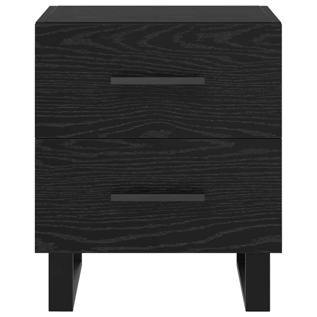 Armadio da Notte con cassetto Rovere Nero 40 x 35 x 47,5 cm | homemem39