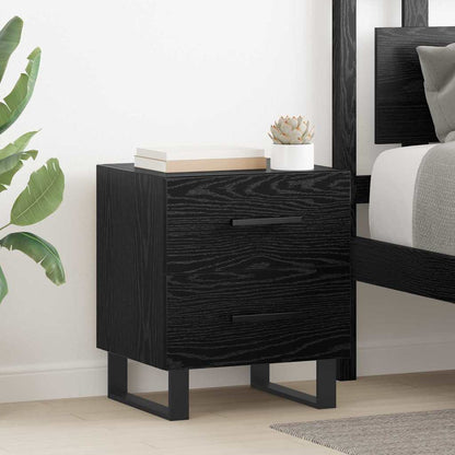 Armadio da Notte 2 pcs Rovere Nero 40 x 35 x 47,5 cm | homemem39