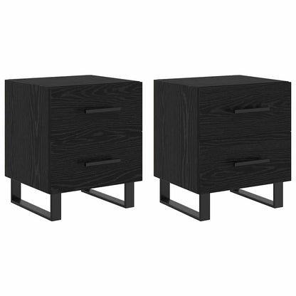 Armadio da Notte 2 pcs Rovere Nero 40 x 35 x 47,5 cm
