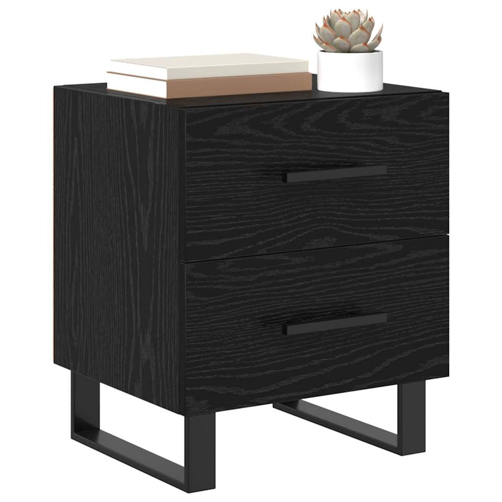 Armadio da Notte 2 pcs Rovere Nero 40 x 35 x 47,5 cm | homemem39