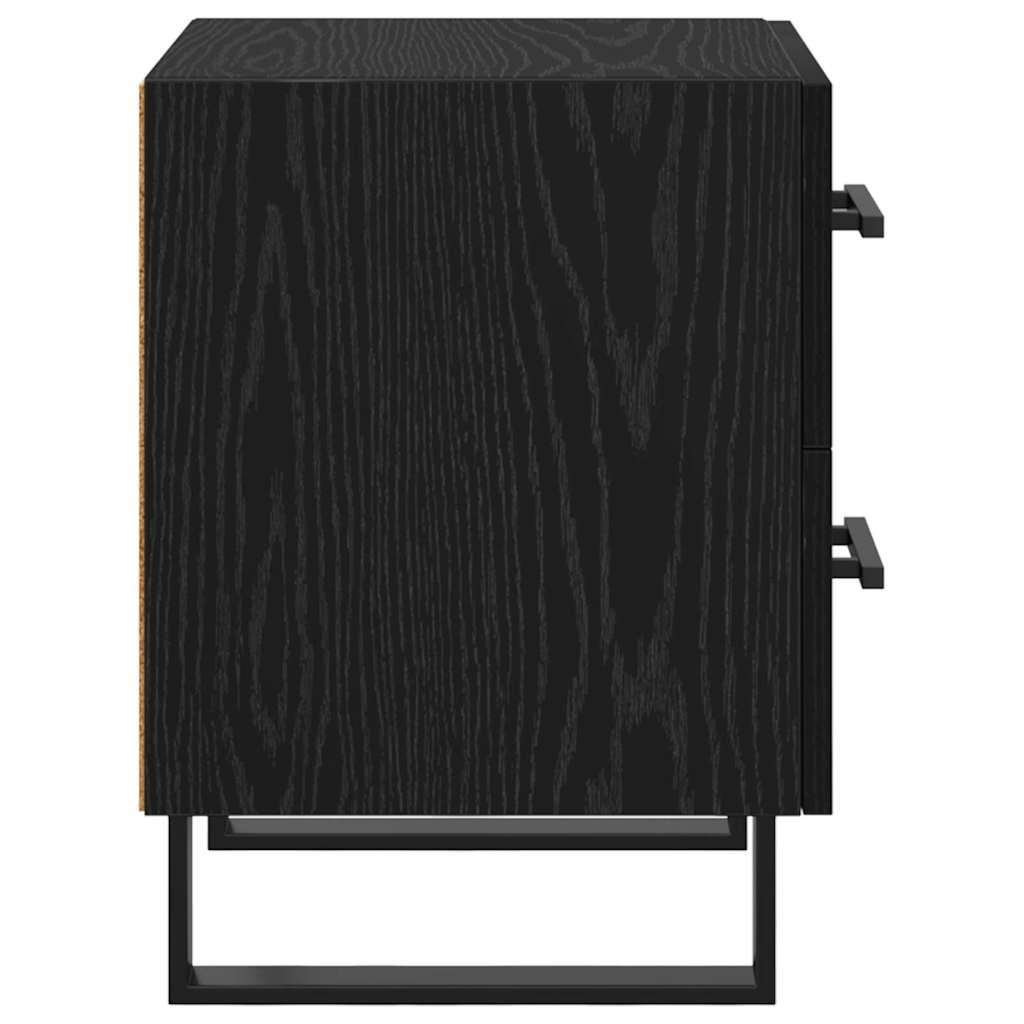 Armadio da Notte 2 pcs Rovere Nero 40 x 35 x 47,5 cm | homemem39