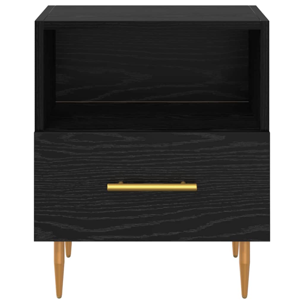 Comodino con cassetto Nero 40 x 35 x 47,5 cm Legno multistrato | homemem39