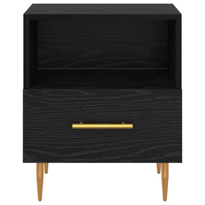 Comodino con cassetto Nero 40 x 35 x 47,5 cm Legno multistrato | homemem39