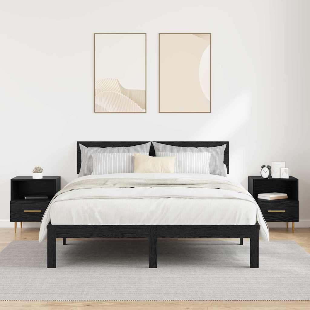 Comodino 2 pcs Nero 40 x 35 x 47,5 cm Legno multistrato | homemem39