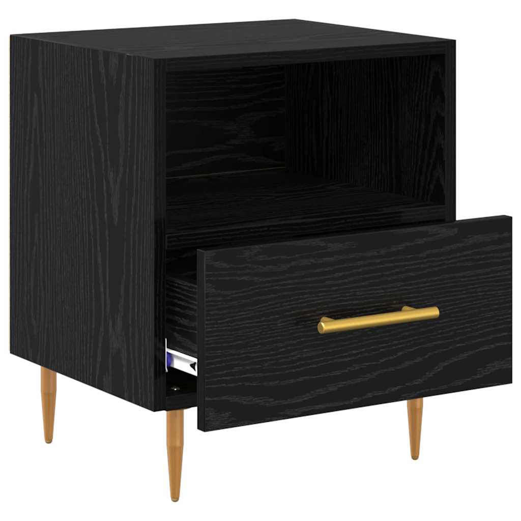 Comodino 2 pcs Nero 40 x 35 x 47,5 cm Legno multistrato | homemem39