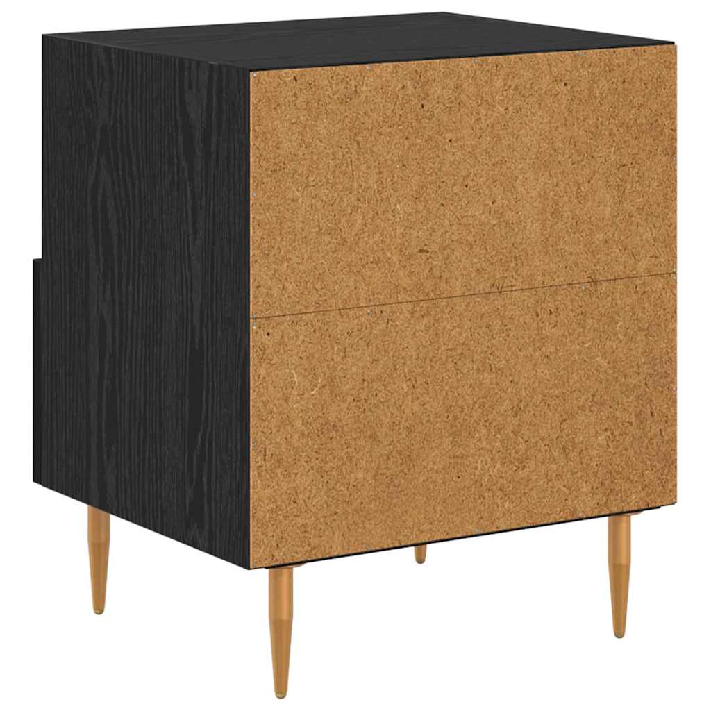 Comodino 2 pcs Nero 40 x 35 x 47,5 cm Legno multistrato