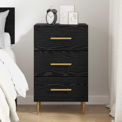 Armadio da Notte Rovere Nero 40 x 40 x 66 cm Legno multistrato | homemem39