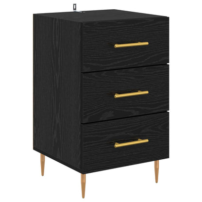 Armadio da Notte Rovere Nero 40 x 40 x 66 cm Legno multistrato | homemem39