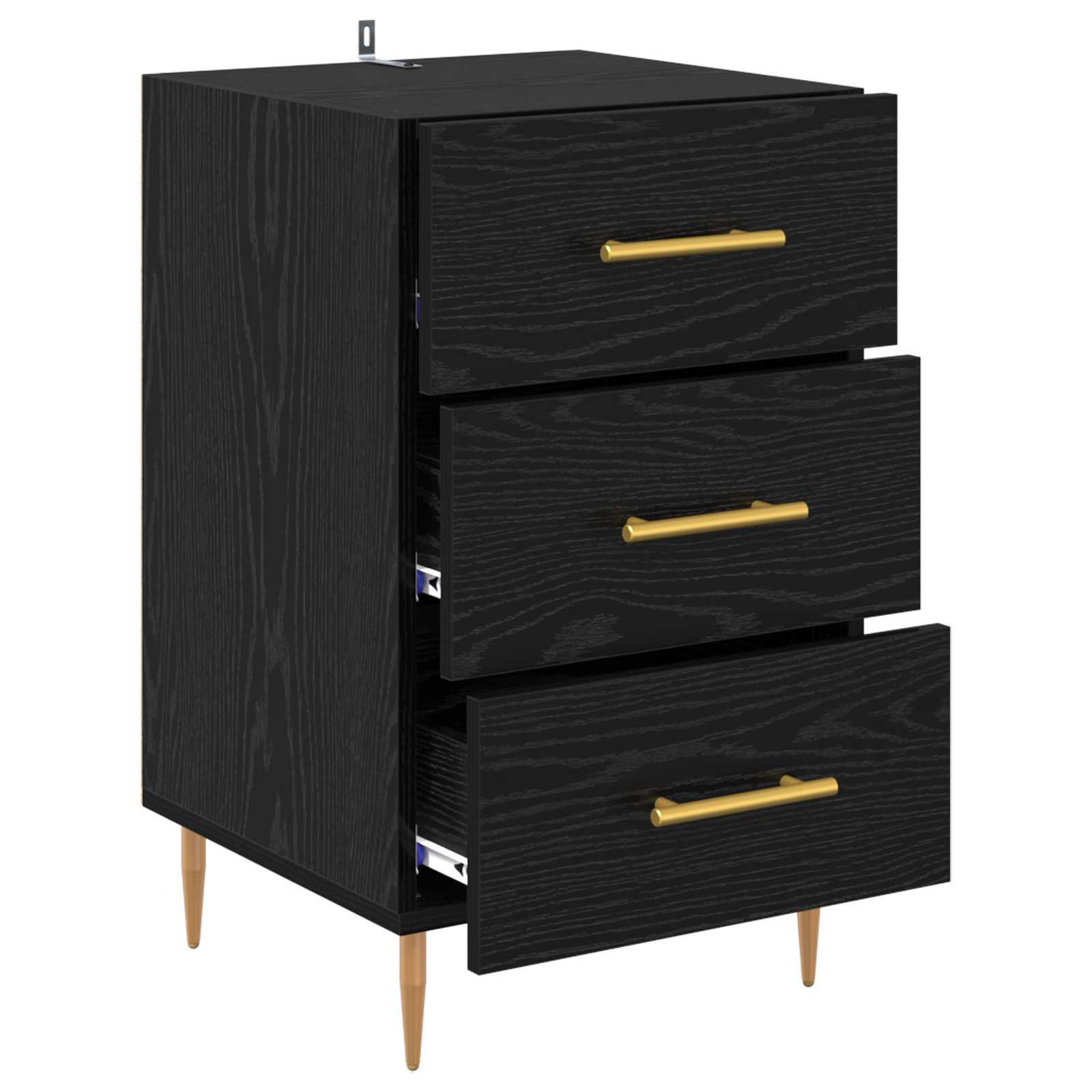 Armadio da Notte Rovere Nero 40 x 40 x 66 cm Legno multistrato | homemem39