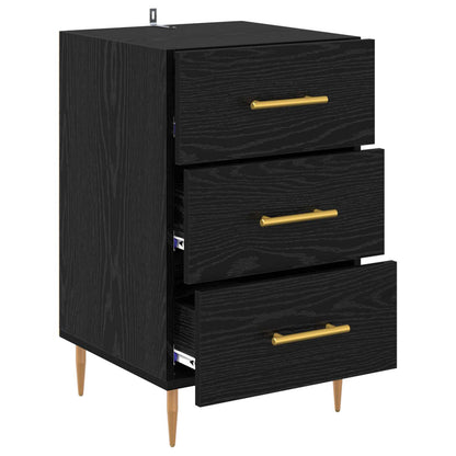 Armadio da Notte Rovere Nero 40 x 40 x 66 cm Legno multistrato | homemem39
