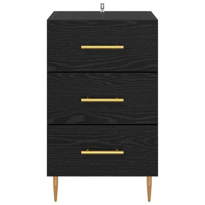 Armadio da Notte Rovere Nero 40 x 40 x 66 cm Legno multistrato | homemem39