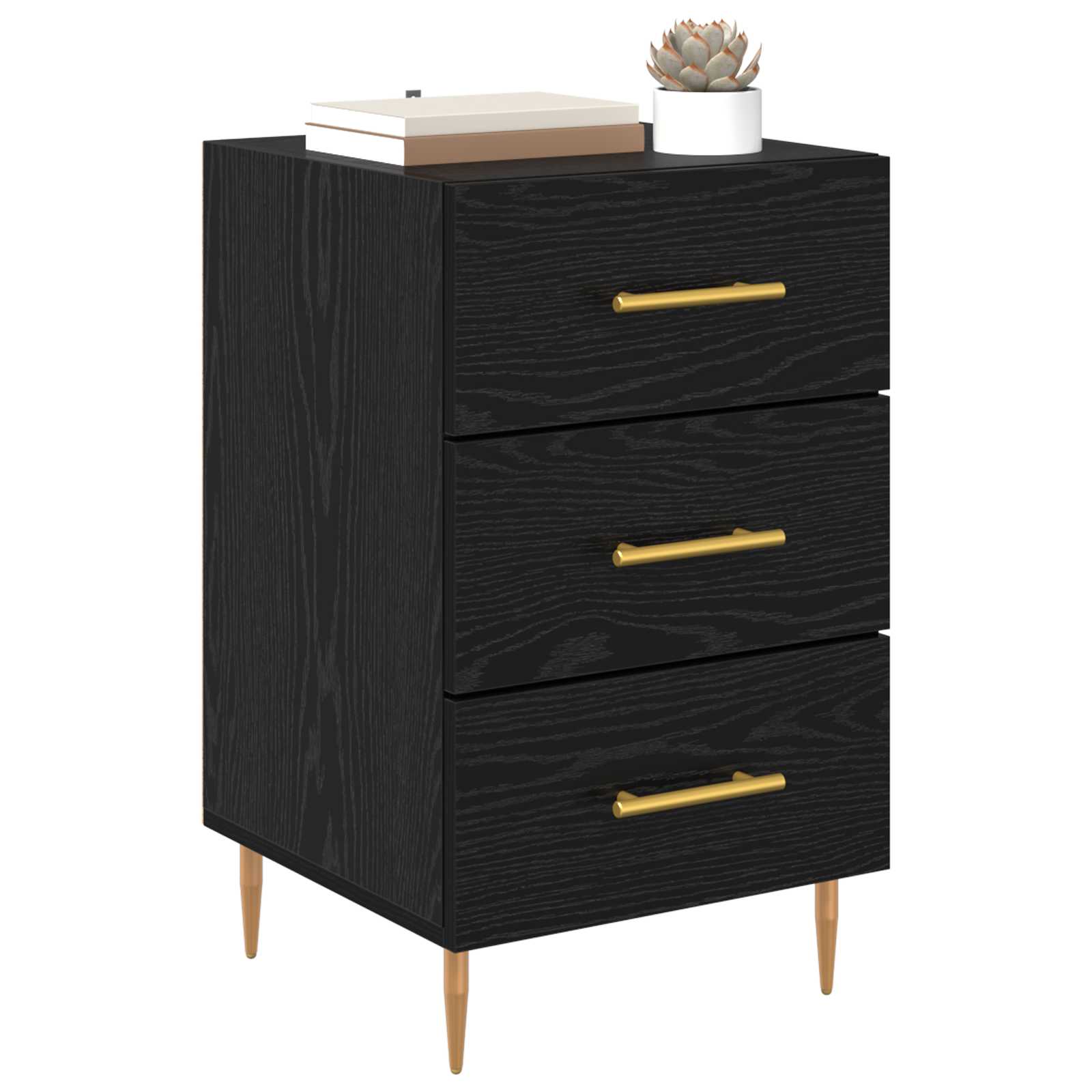 Armadio da Notte Rovere Nero 40 x 40 x 66 cm Legno multistrato | homemem39