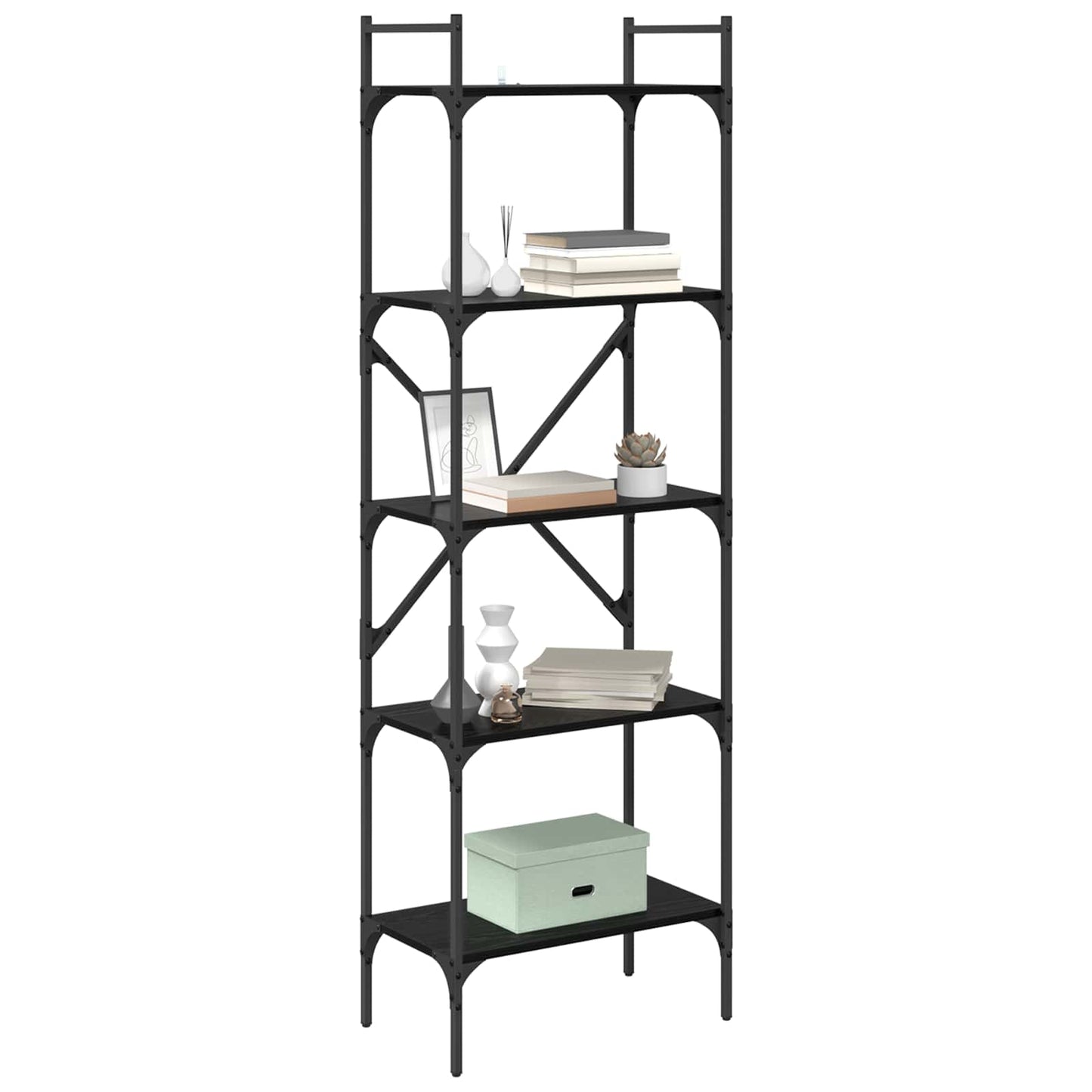 Libreria Rovere Nero 56 x 32 x 174 cm Legno multistrato | homemem39